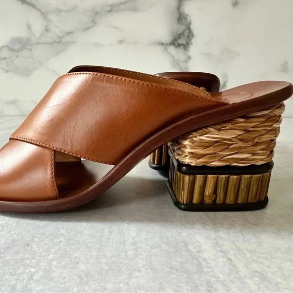 Chloe Laia Raffia-trimmed Mules - Picture 5 of 8